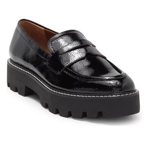 Franco Sarto Black Lug Sole Loafer